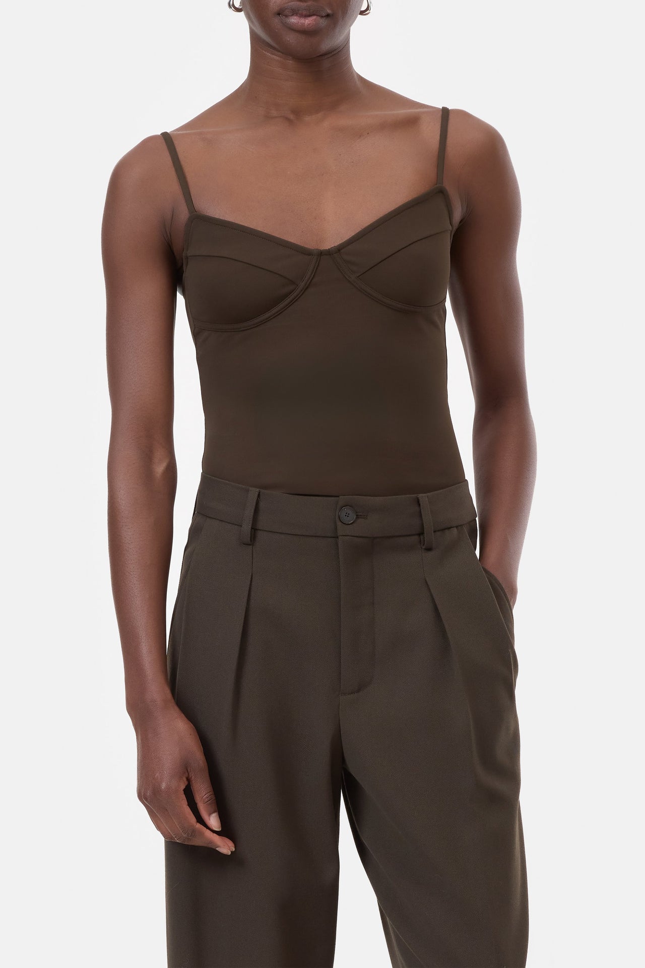 CLOSED WOMENS TOP WITH LINGERIE DETAILS - 2 COLORS