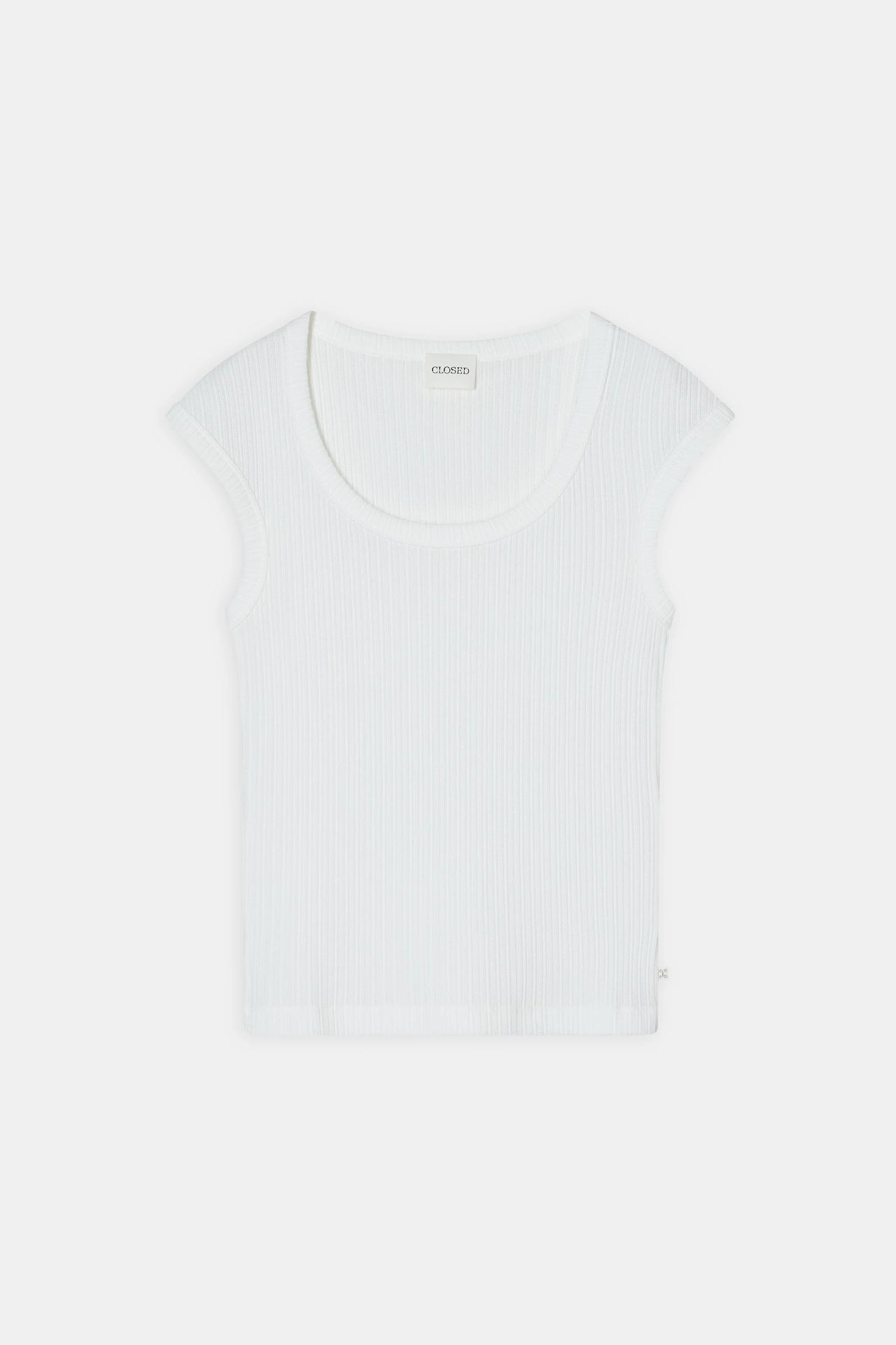 CLOSED WOMENS RIBBED CAP SLEEVE TOP - IVORY