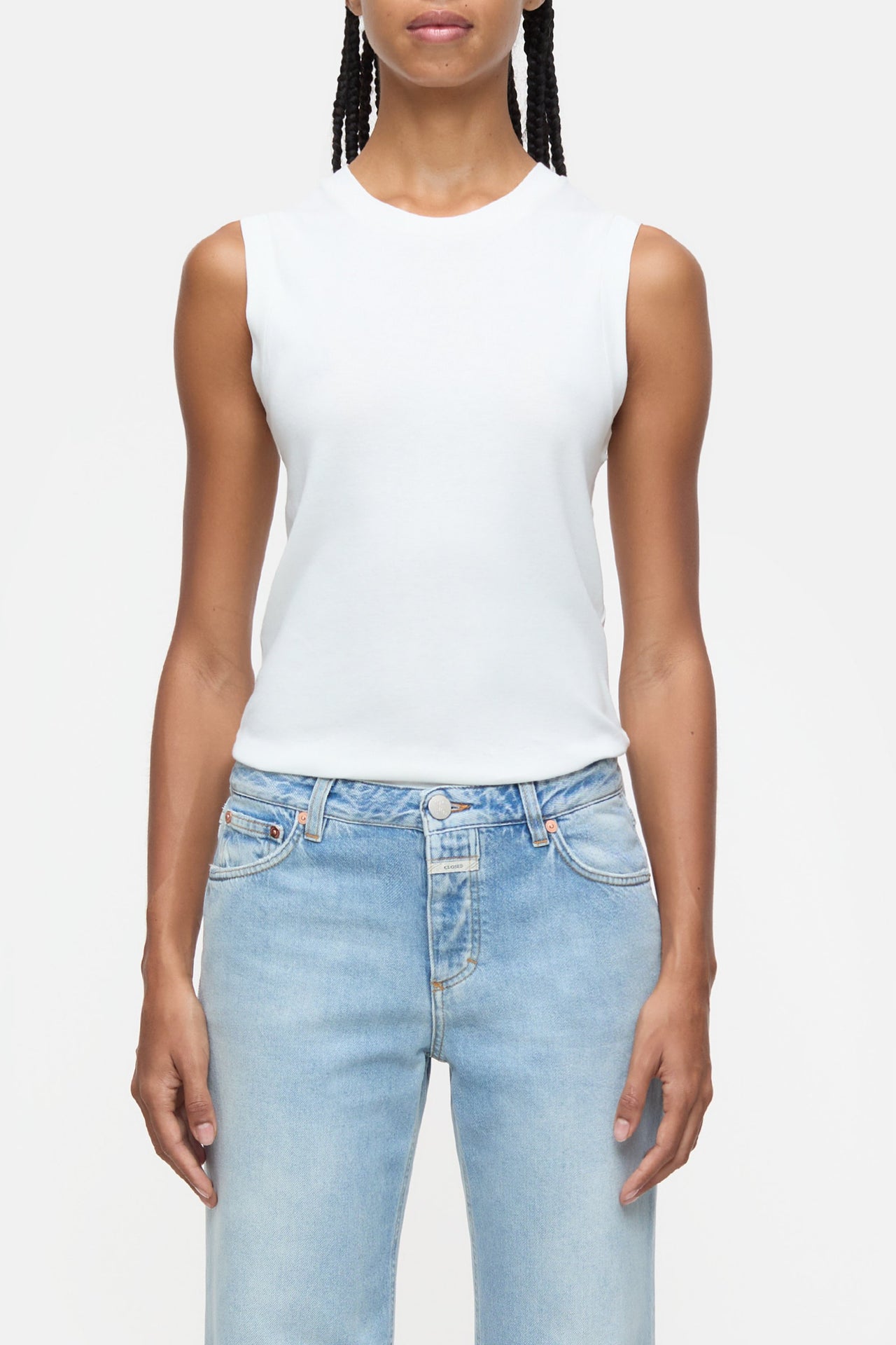 CLOSED WOMENS CREWNECK SLEEVELESS TOP - 2 COLORS