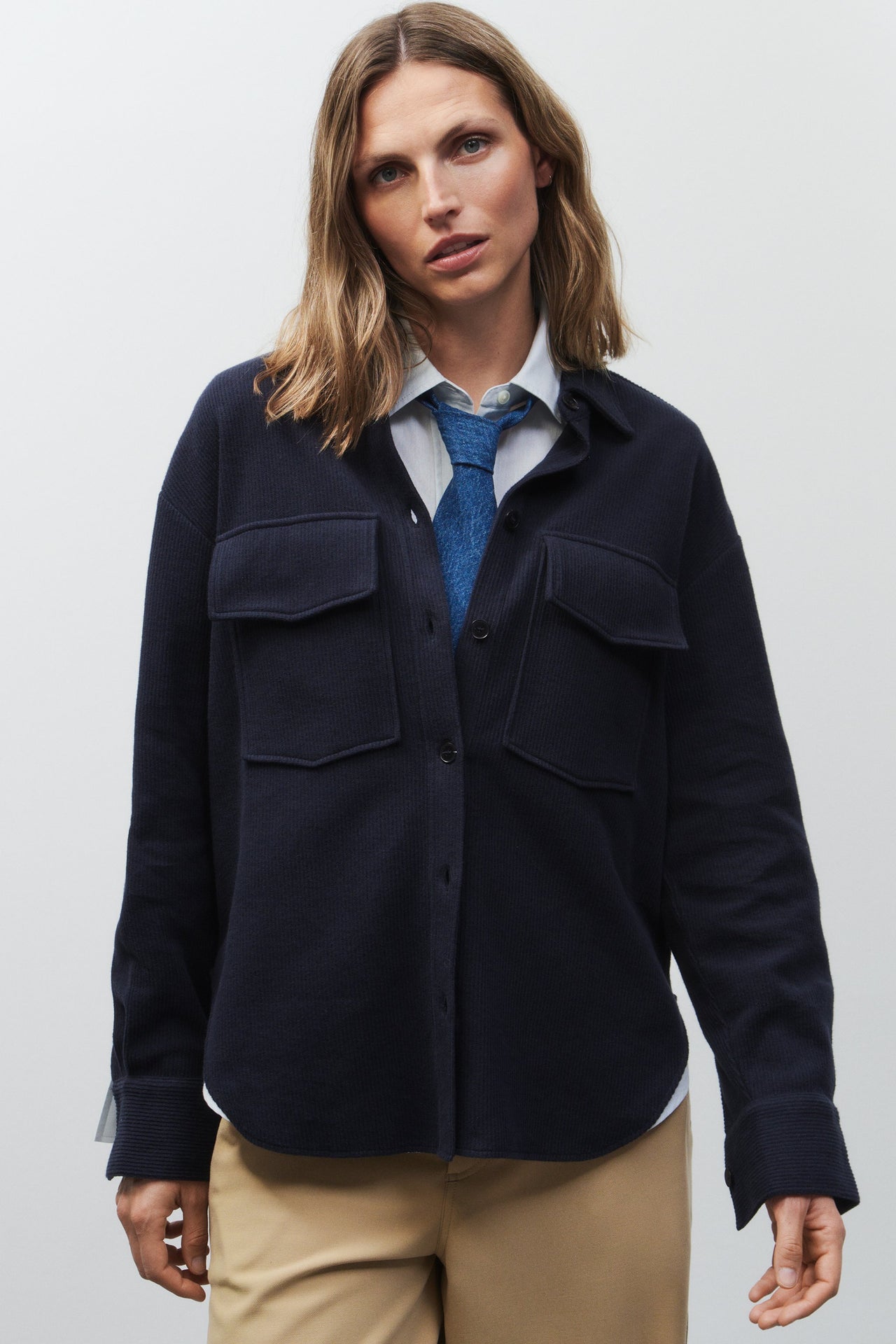 CLOSED WOMENS COTTON OVERSHIRT - DARK NIGHT