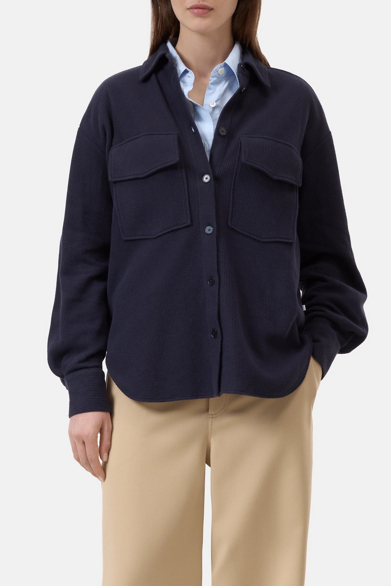 CLOSED WOMENS COTTON OVERSHIRT - DARK NIGHT