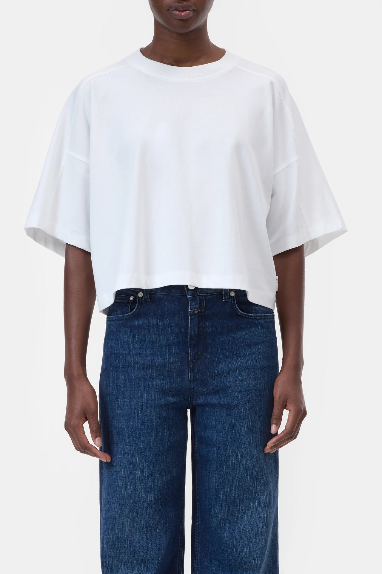 CLOSED WOMENS ORGANIC COTTON RELAXED T-SHIRT - WHITE