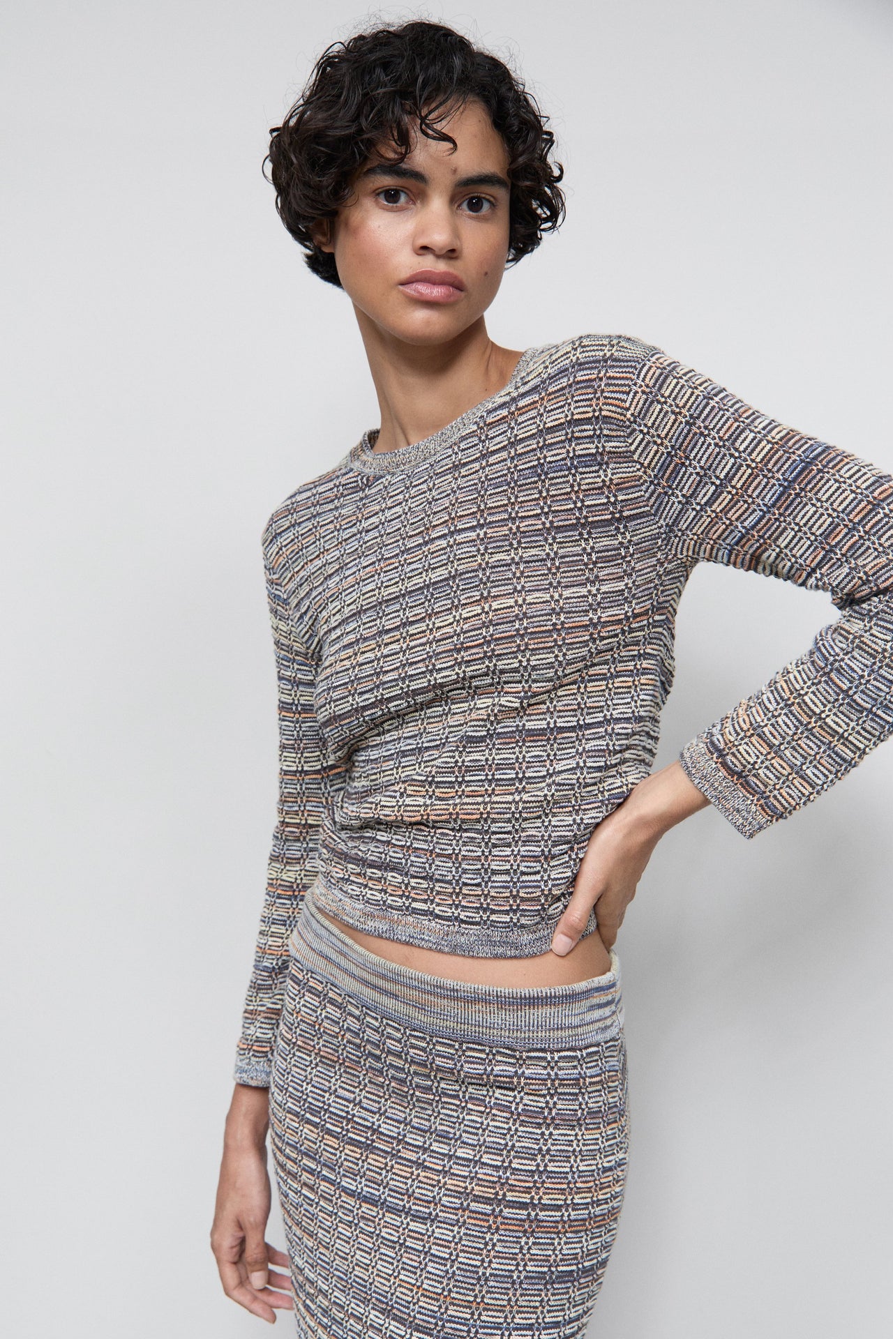 CLOSED WOMENS JUMPER IN 3D KNIT - HERITAGE GREY