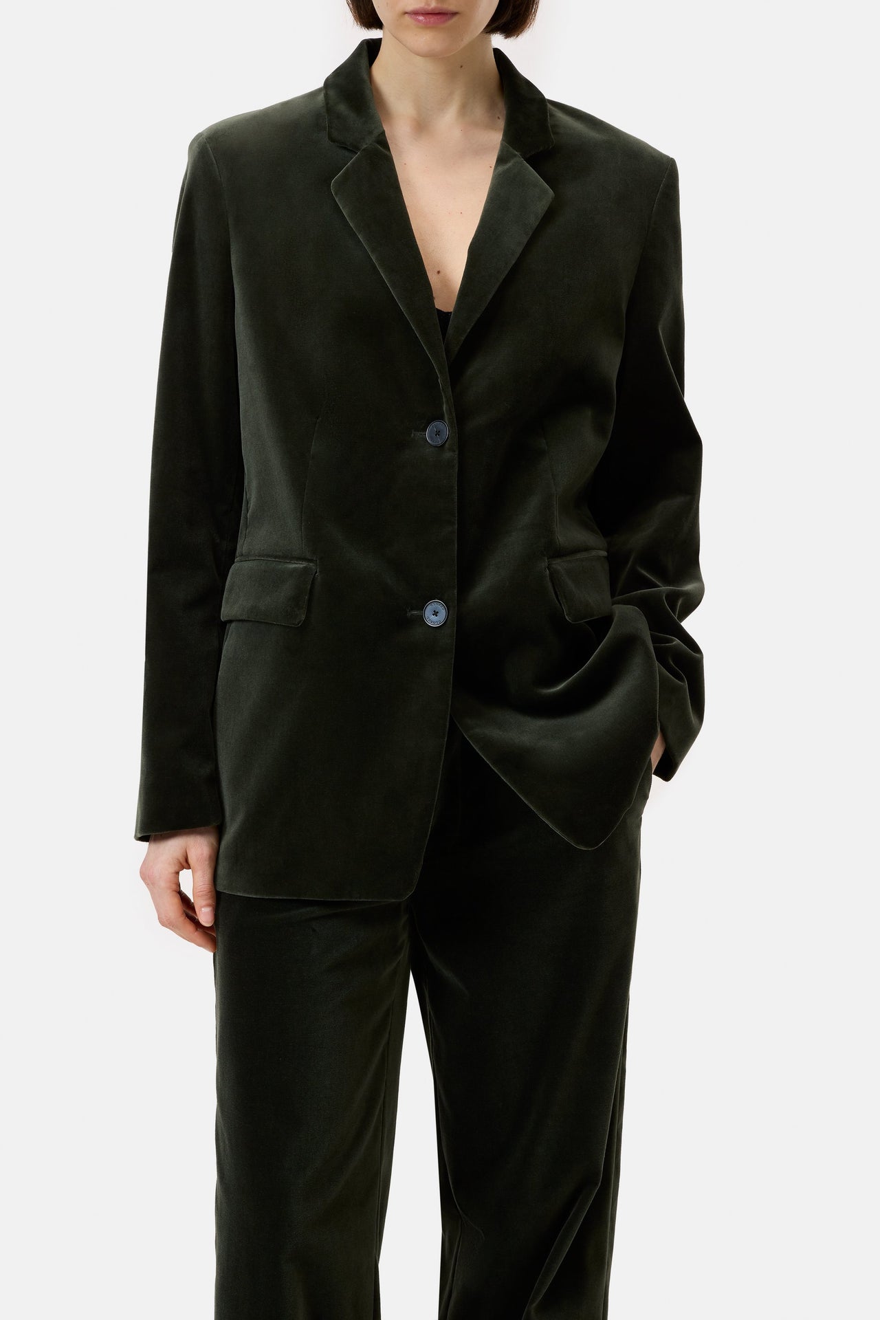 CLOSED WOMENS LOLA VELVET BLAZER - IRISH COFFEE