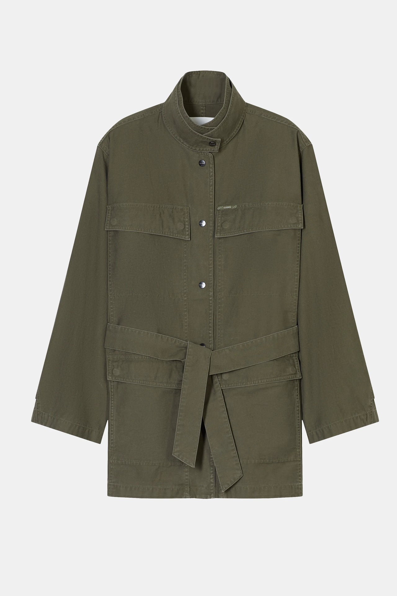 CLOSED WOMENS COTTON PARKA - FOREST GREEN