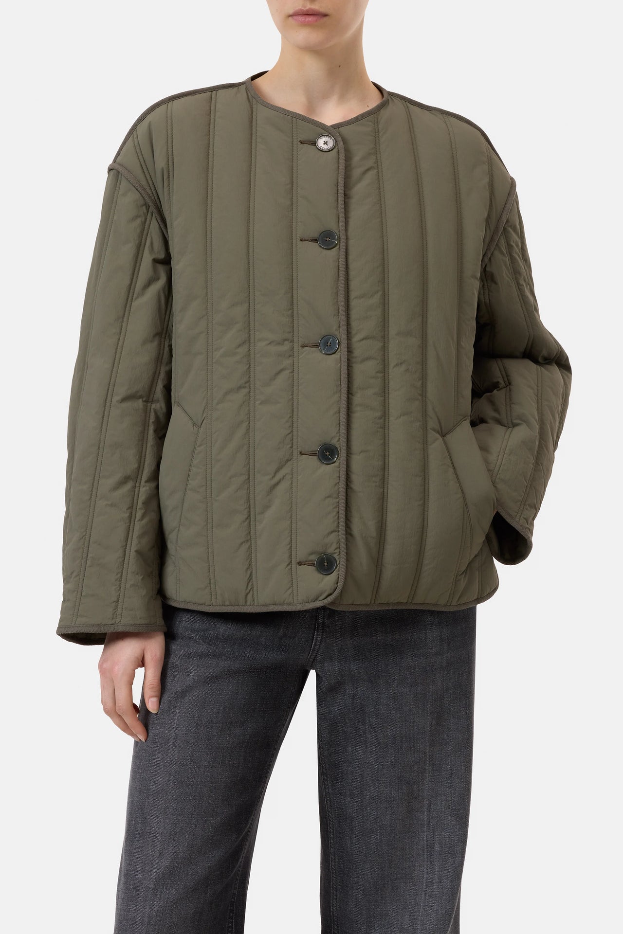CLOSED WOMENS QUILTED JACKET- FOREST GREEN