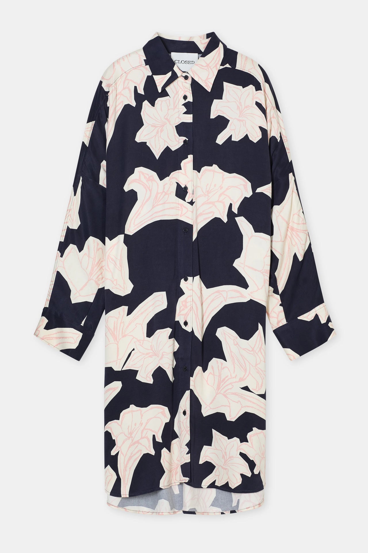 CLOSED WOMENS OVERSIZED SHIRT DRESS - DARK NIGHT