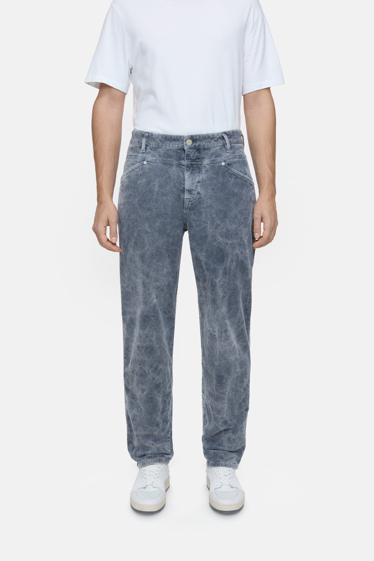 CLOSED MENS X-LENT TAPERED CORDUROY PANTS - SHADOW BLUE