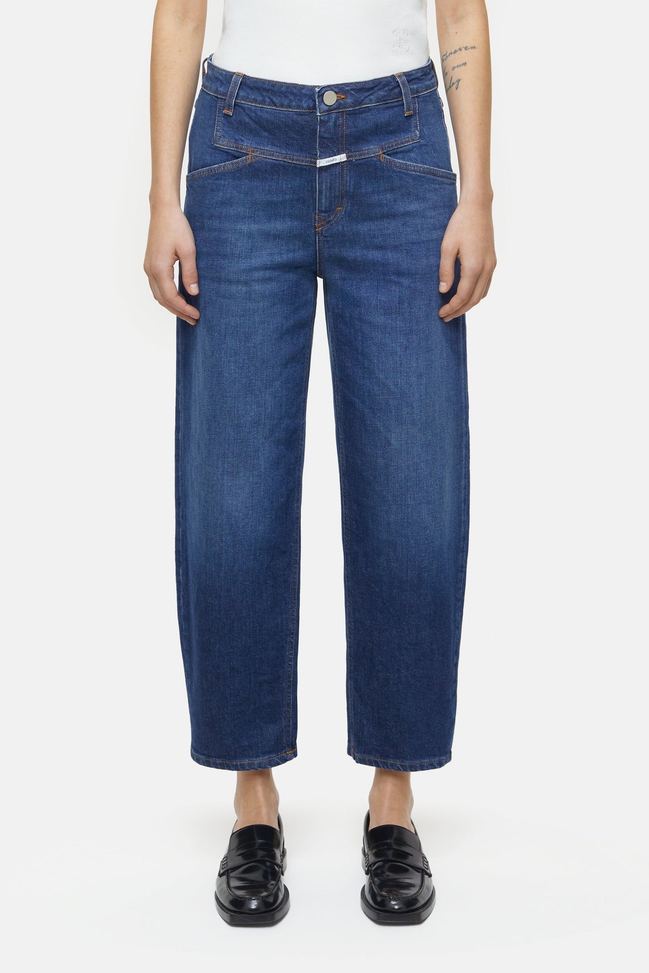 CLOSED WOMENS STOVER-X RELAXED DENIM - DARK BLUE