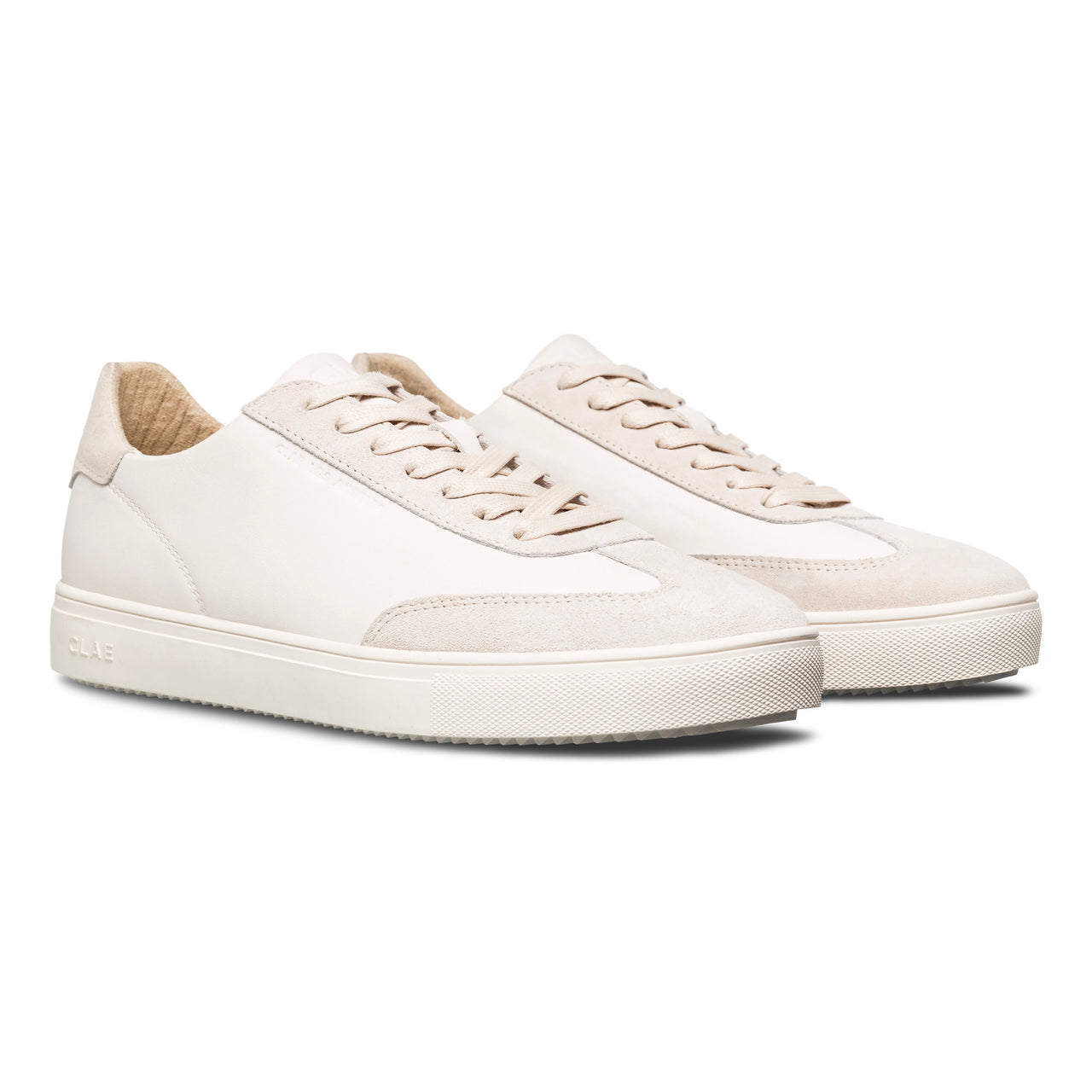 CLAE DEANE SNEAKERS - TRIPLE OFF-WHITE LEATHER
