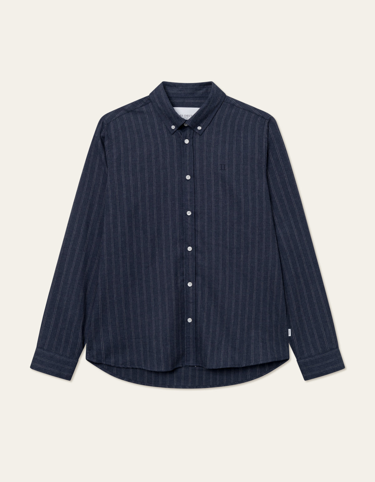 LES DEUX DESERT REG STRIPE SHIRT - DARK NAVY/IVORY