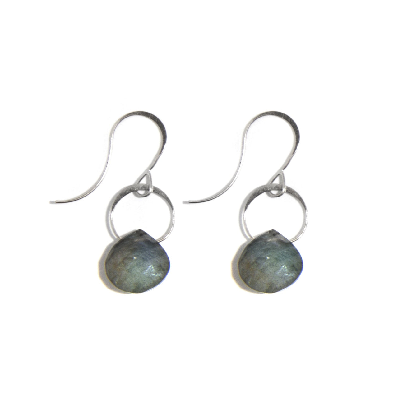 MELISSA JOY MANNING LABRADORITE SINGLE DROP EARRINGS - STERLING SILVER