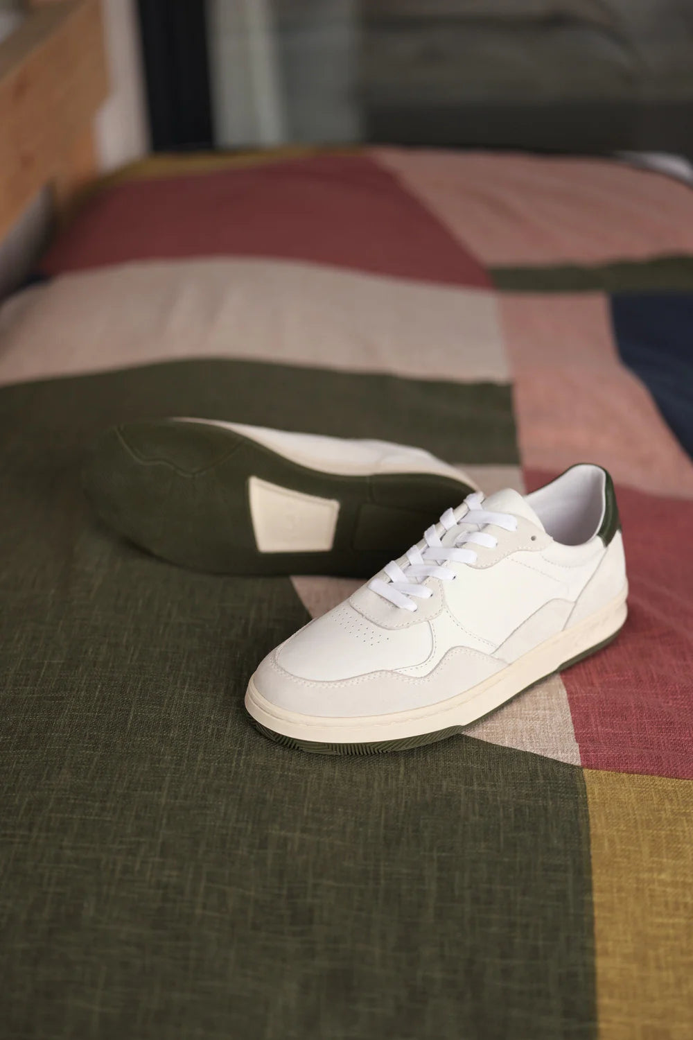 CLAE ELFORD SNEAKERS - WHITE LEATHER OLIVE