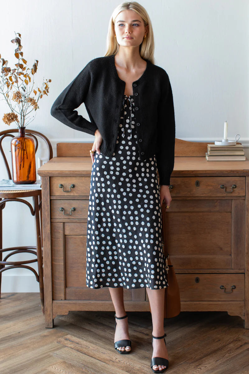 EMERSON FRY AMY BIAS SUNDRESS - LARGE DOTS - PARISION NIGHT + IVORY