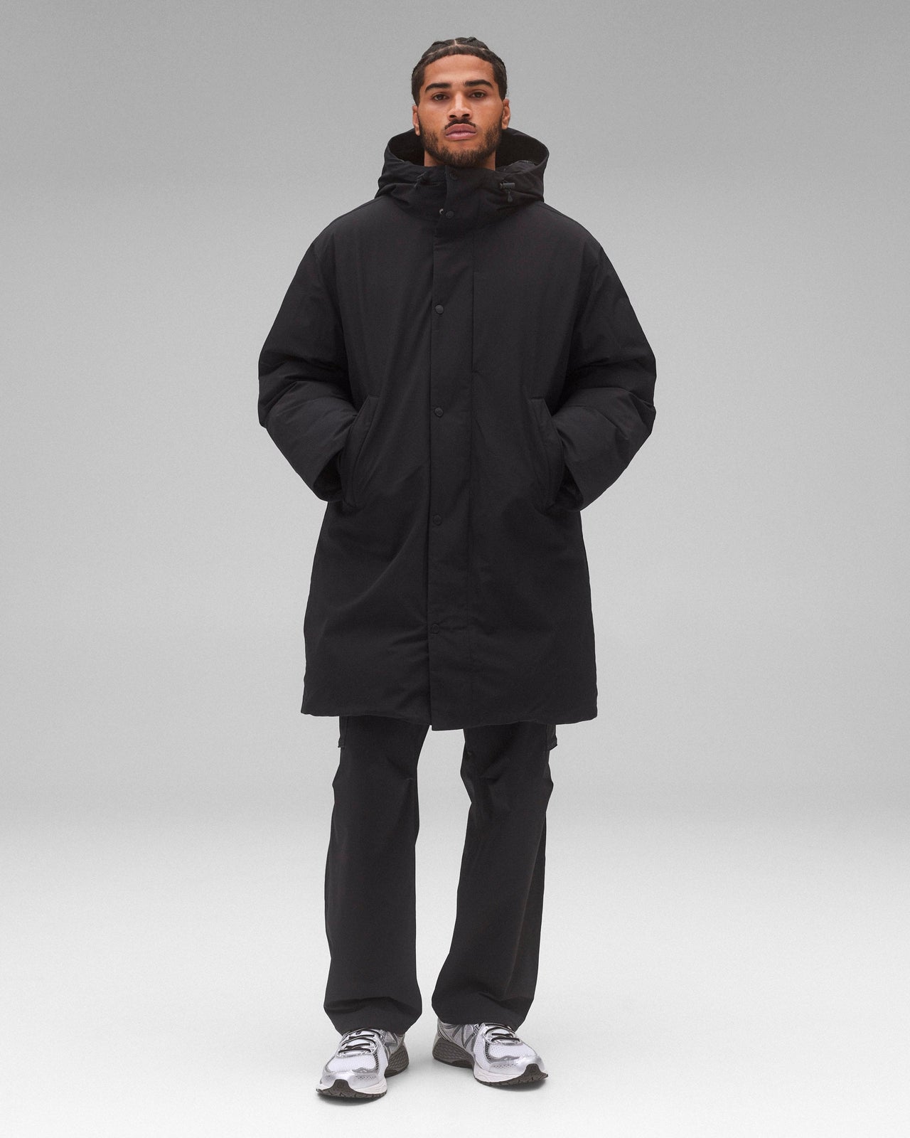 REIGNING CHAMP TECH NYLON SIDELINE DOWN PARKA - BLACK