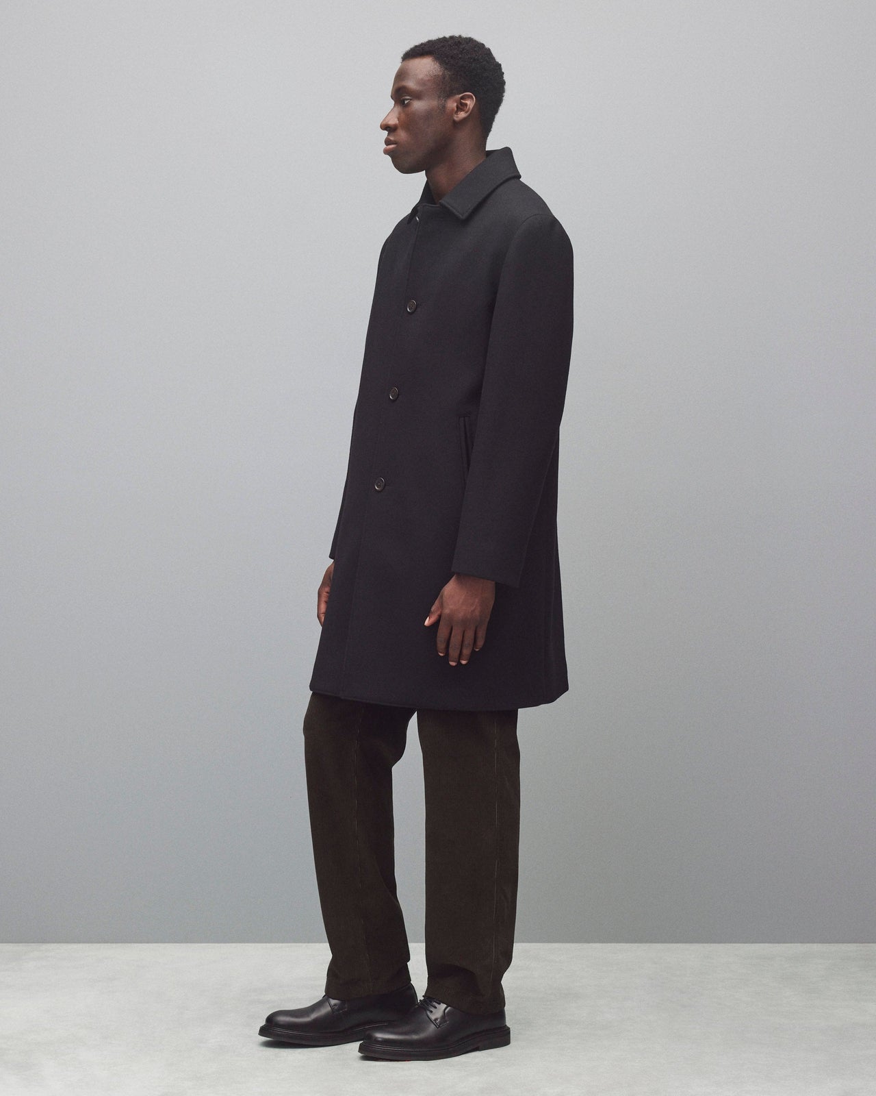 REIGNING CHAMP WOOL CASHMERE SCOUT COAT - BLACK