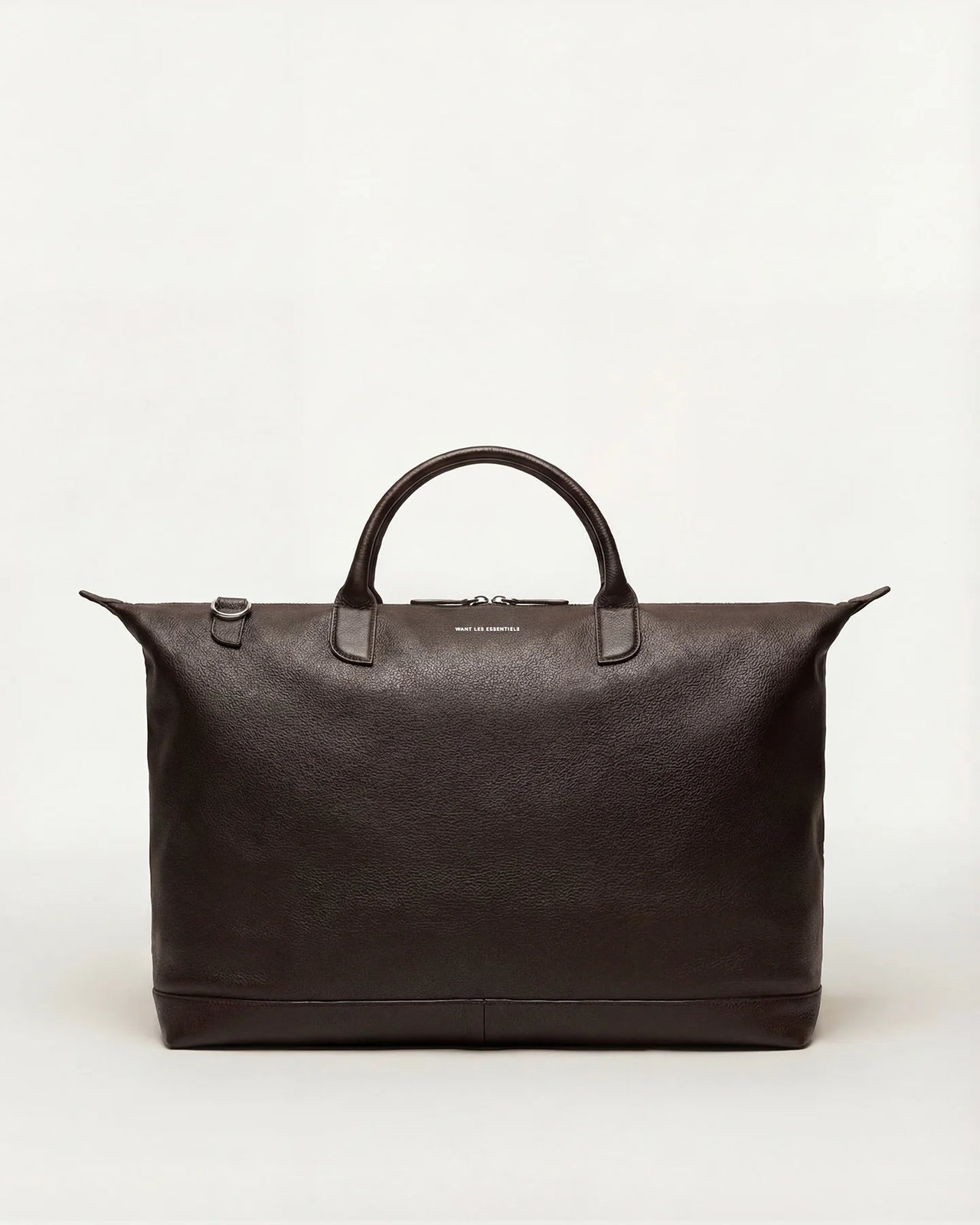 WANT LES ESSENTIELS HARTSFIELD PEBBLE - GRAINED LEATHER WEEKEND BAG - DARK BROWN