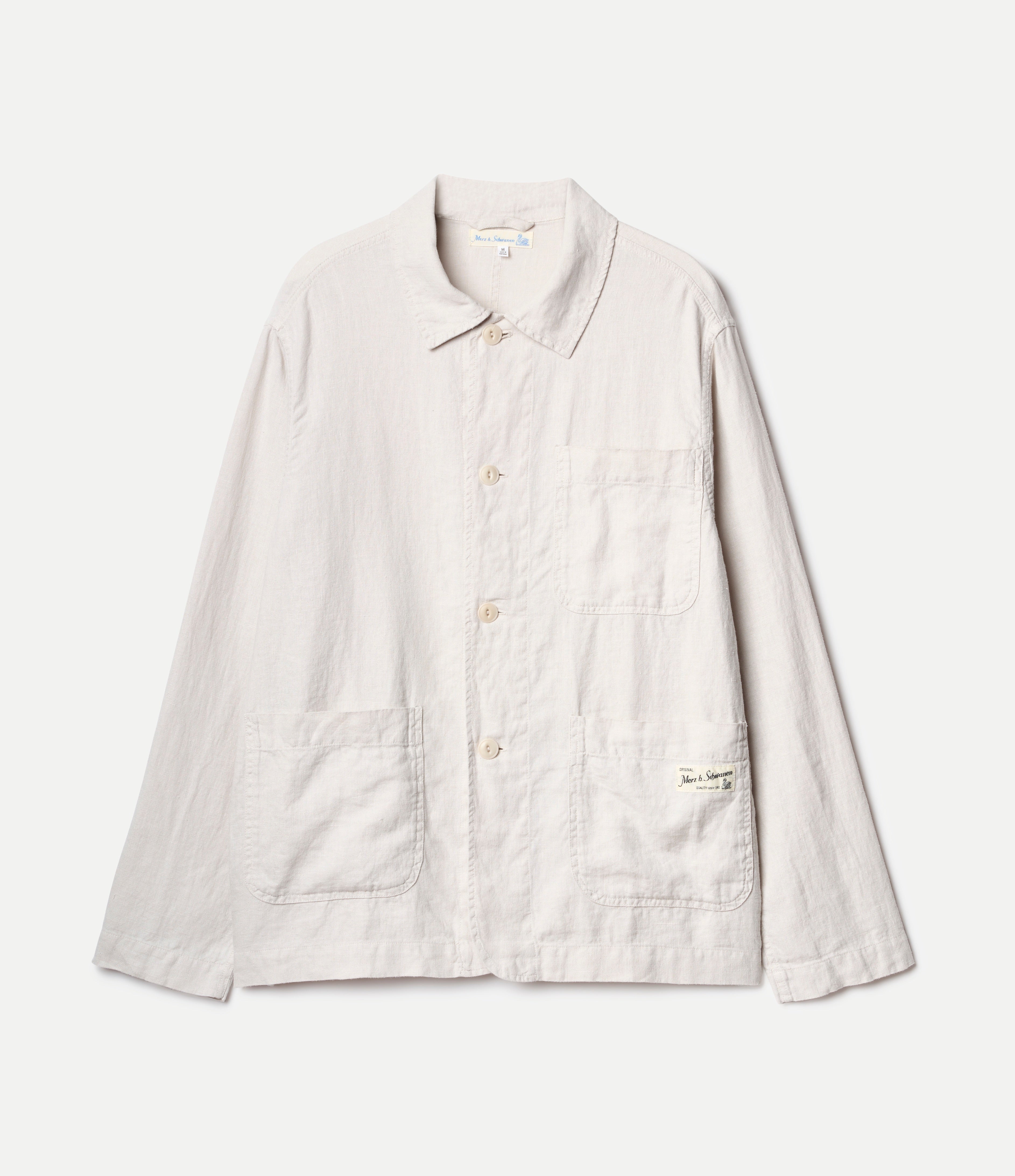 MERZ B. SCHWANEN UNISEX CROPPED LINEN WORKER JACKET - 2 COLORS