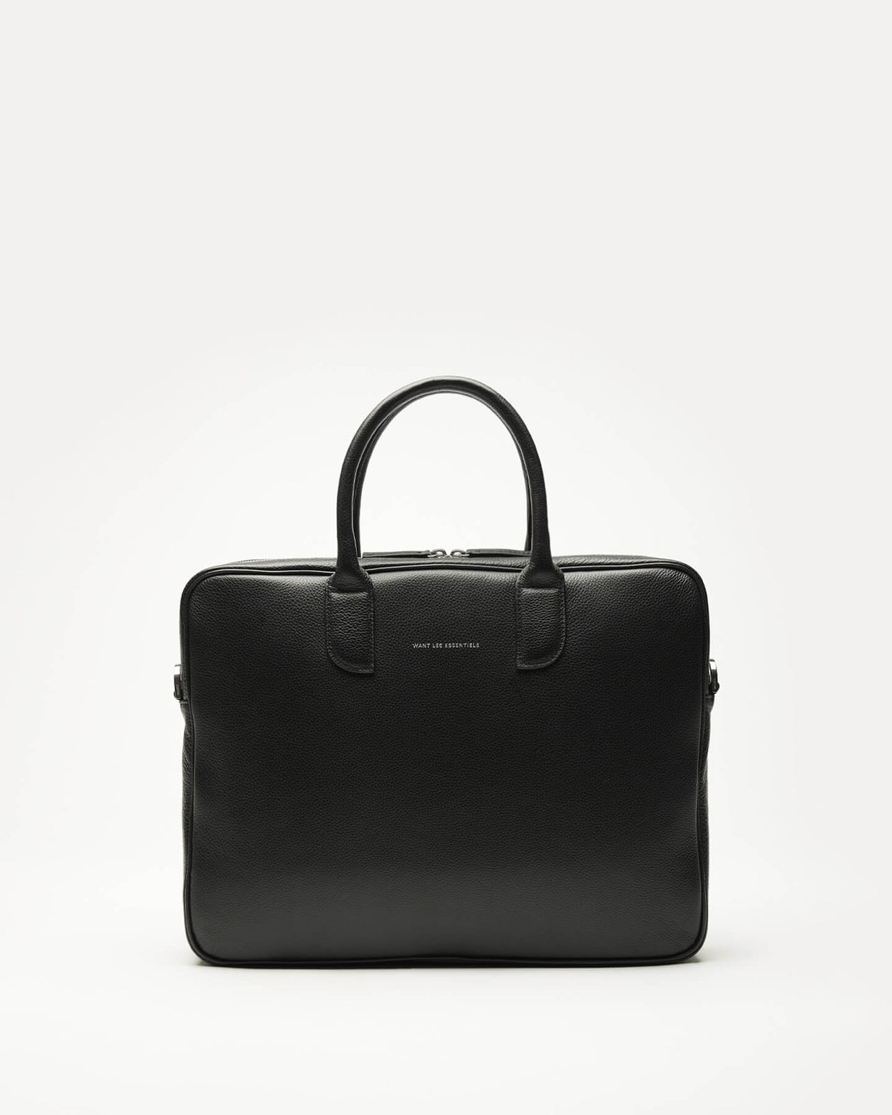 WANT LES ESSENTIELS LESAGE PEBBLE-GRAINED LEATHER COMPUTER BAG - BLACK
