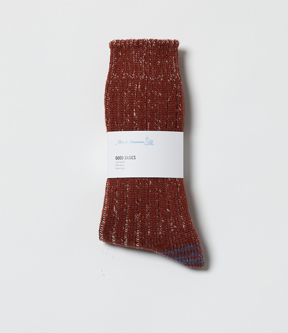MERZ B. SCHWANEN STURDY MERINO WOOL MELANGE SOCKS - 5 COLORS
