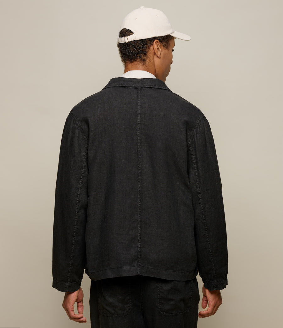 MERZ B. SCHWANEN UNISEX CROPPED LINEN WORKER JACKET - 2 COLORS