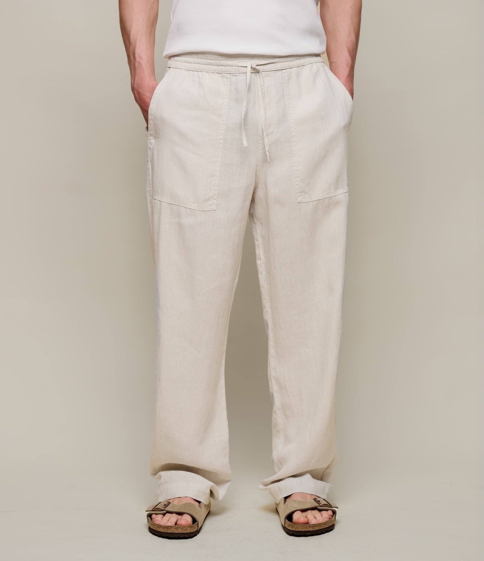 MERZ B. SCHWANEN UNISEX LINEN DRAWSTRING WORKER'S PANTS - 2 COLORS