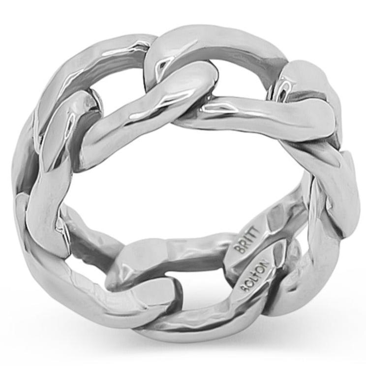 BRITT BOLTON CHAIN LINK RING - SILVER