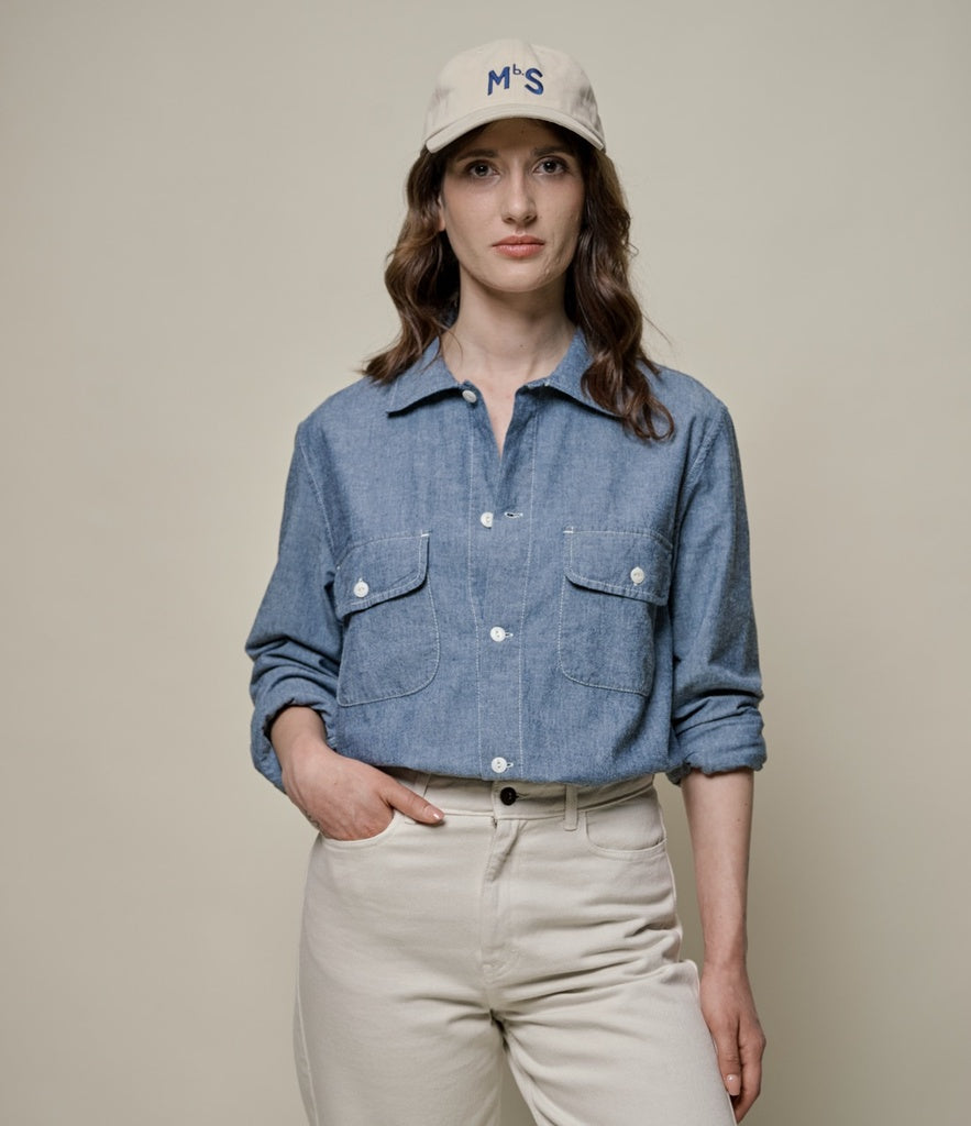 MERZ B. SCHWANEN CHAMBRAY SHIRT - DENIM BLUE – HAUS OF HANZ