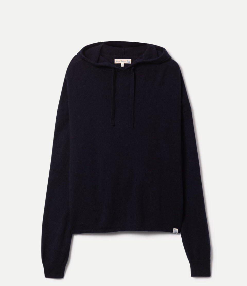 MERZ B. SCHWANEN WOMENS MERINO WOOL-CASHMERE-SILK HOODIE - 2 COLORS