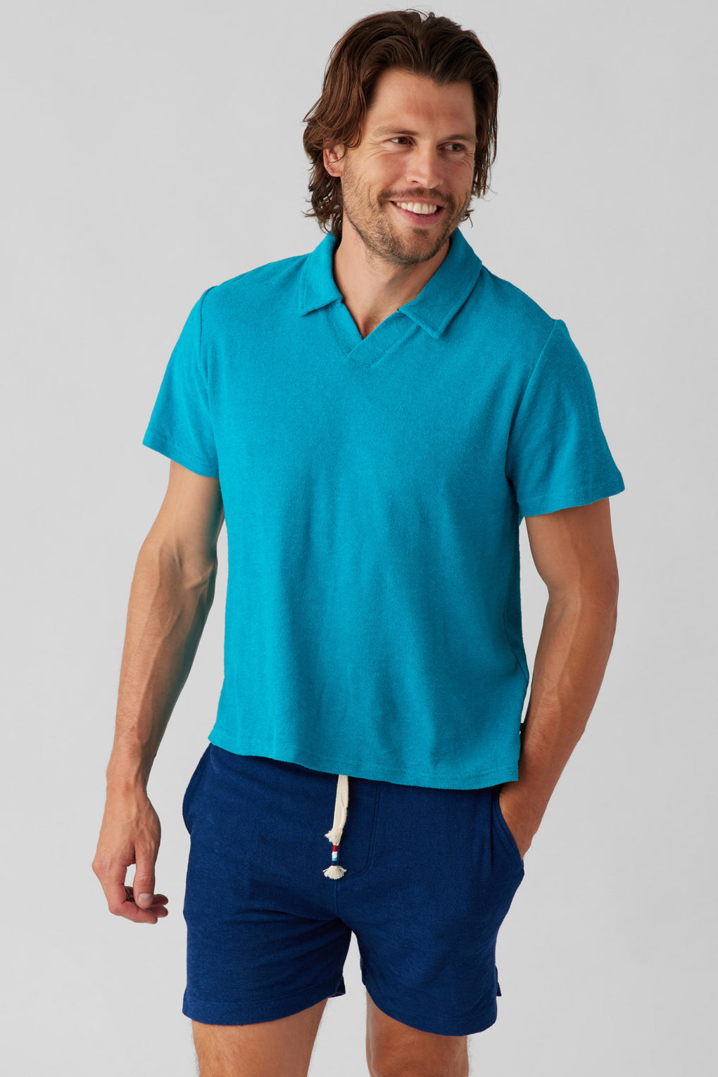 SOL ANGELES LOOP TERRY S/S POLO - BALTIC