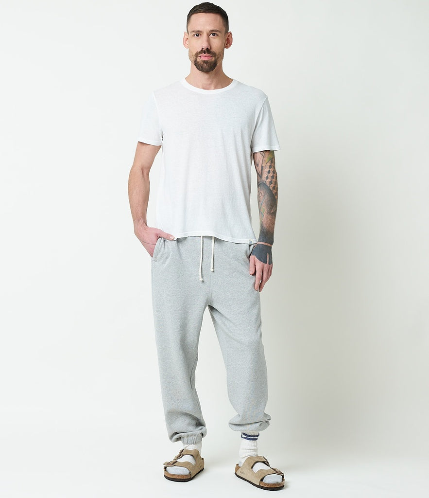 MERZ B. SCHWANEN MENS RETRO FLEECE RELAXED FIT SWEATPANTS - GREY