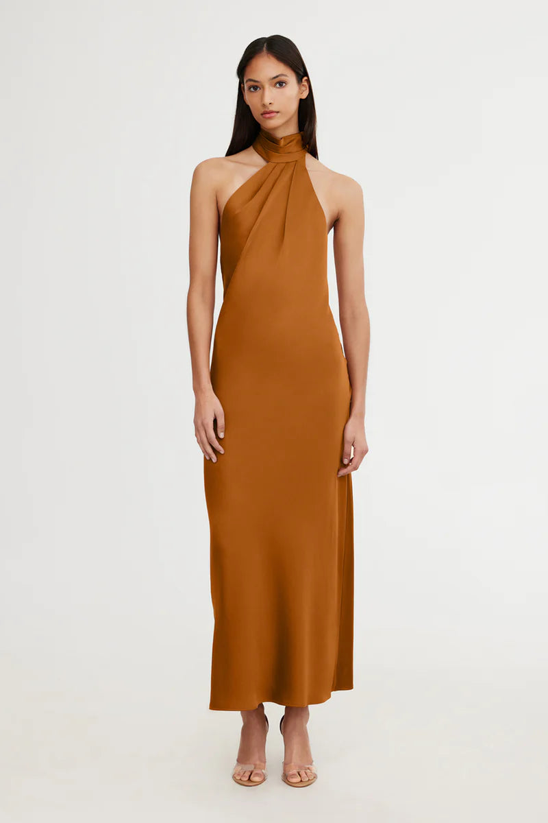 SIGNIFICANT OTHER DARCY BACKLESS DRESS - CARAMEL