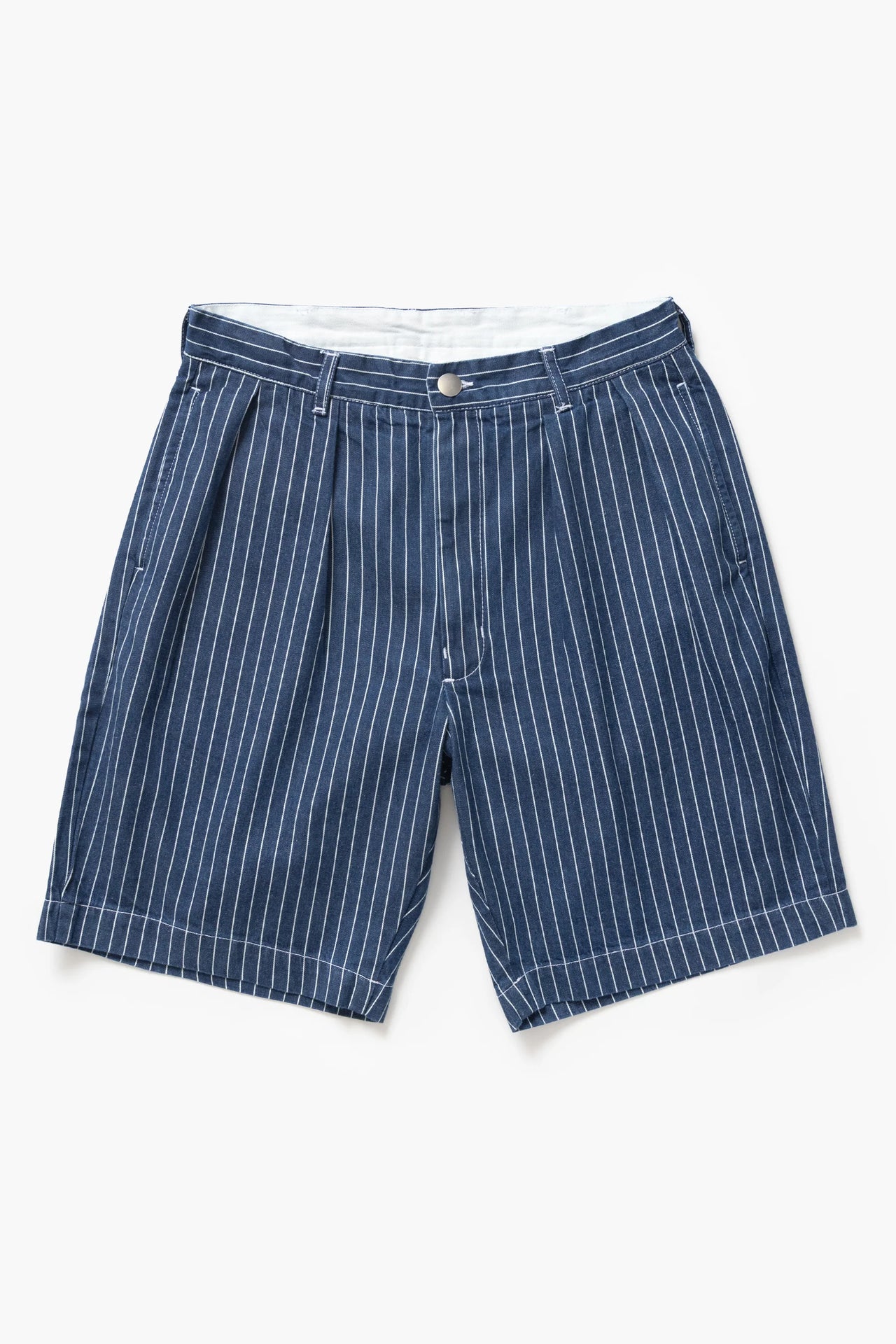 SERVICE WORKS PINSTRIPE DENIM PART TIMER SHORTS