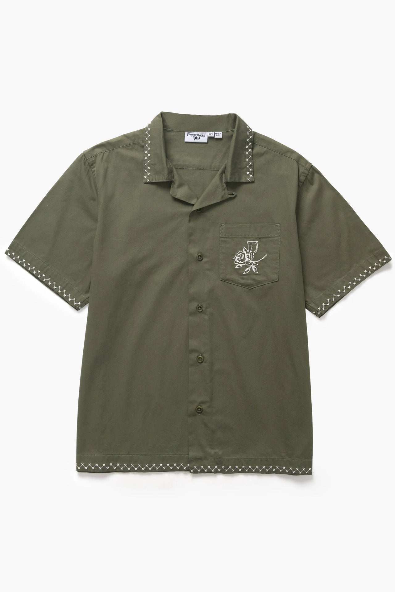 SERVICE WORKS BORDER SHIRT - OLIVE