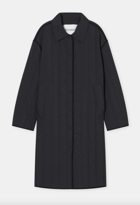 CLOSED WOMENS QUILTED NYLON COAT - BLACK