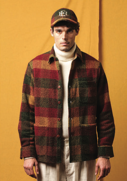 EAST HARBOUR SURPLUS HADLEY PLAID SHIRT JACKET- RED MULTI PLAID