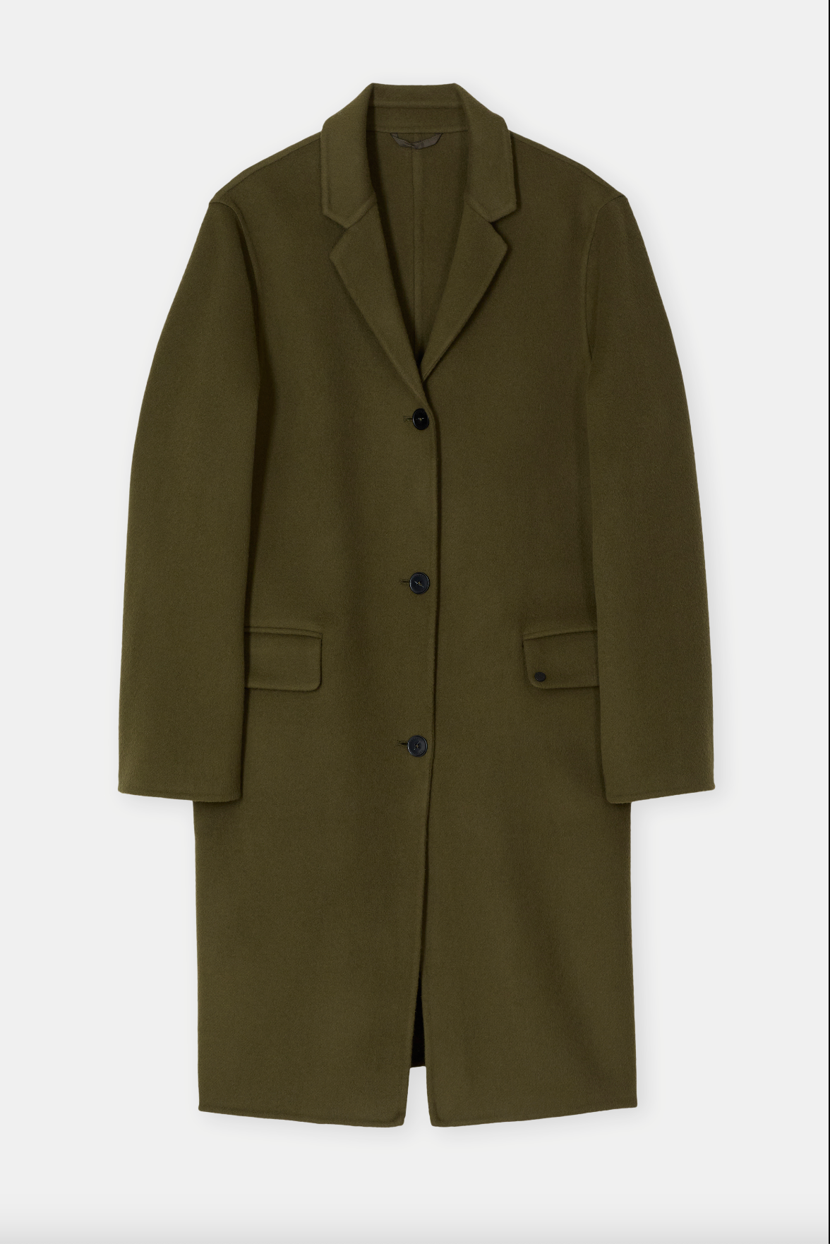 CLOSED WOMENS VIRGIN WOOL AND CASHMERE BLEND COAT - VER GREEN