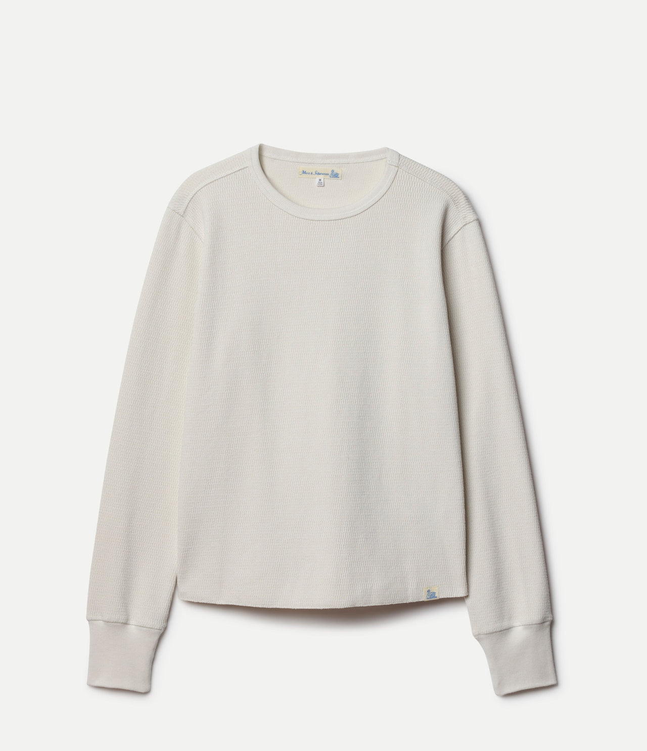 MERZ B. SCHWANEN MENS DIAMOND-PATTERNED COTTON THERMAL LONGSLEEVE - 2 COLORS