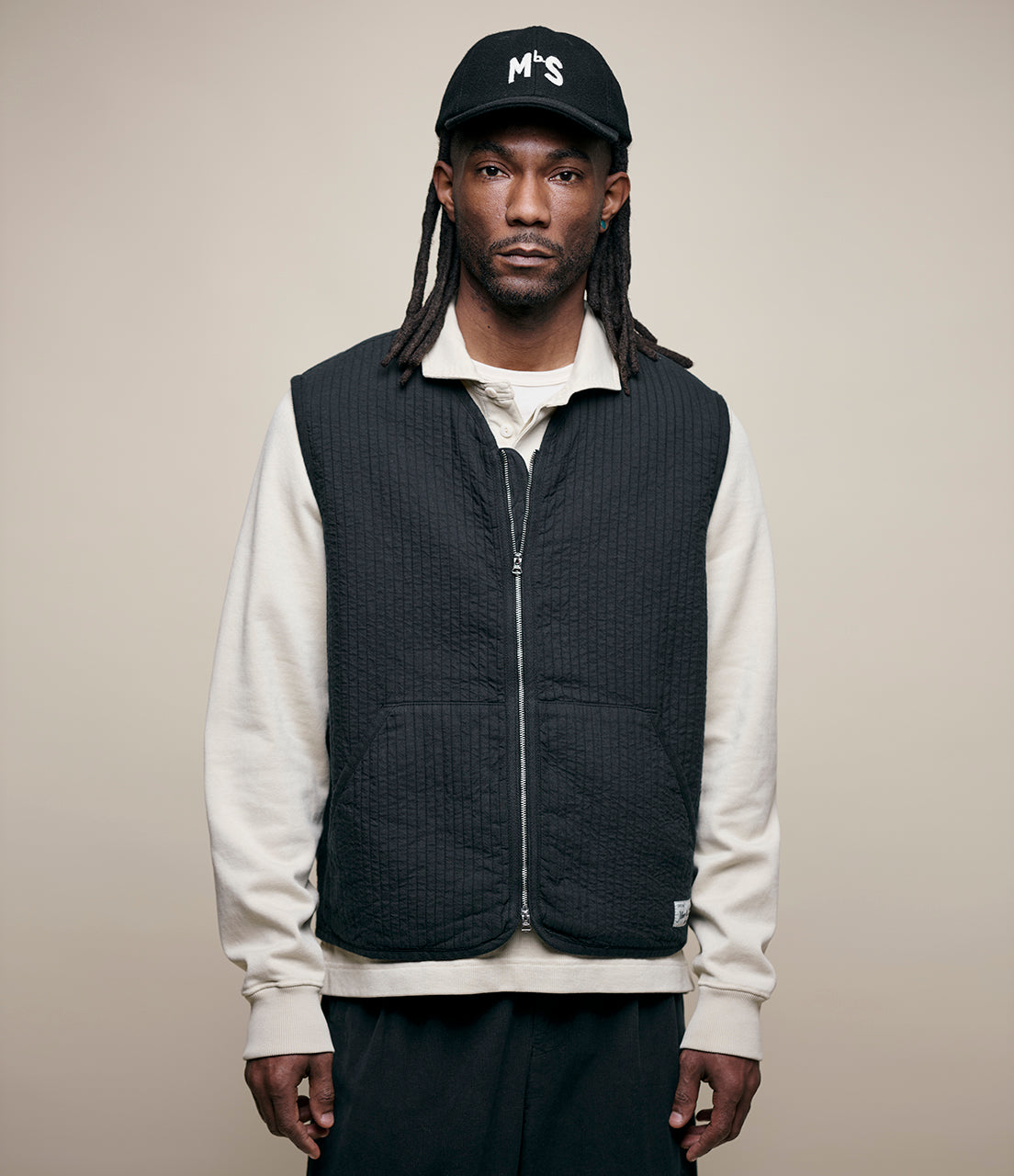 MERZ B. SCHWANEN PADDED COTTON ZIP VEST - 2 COLORS