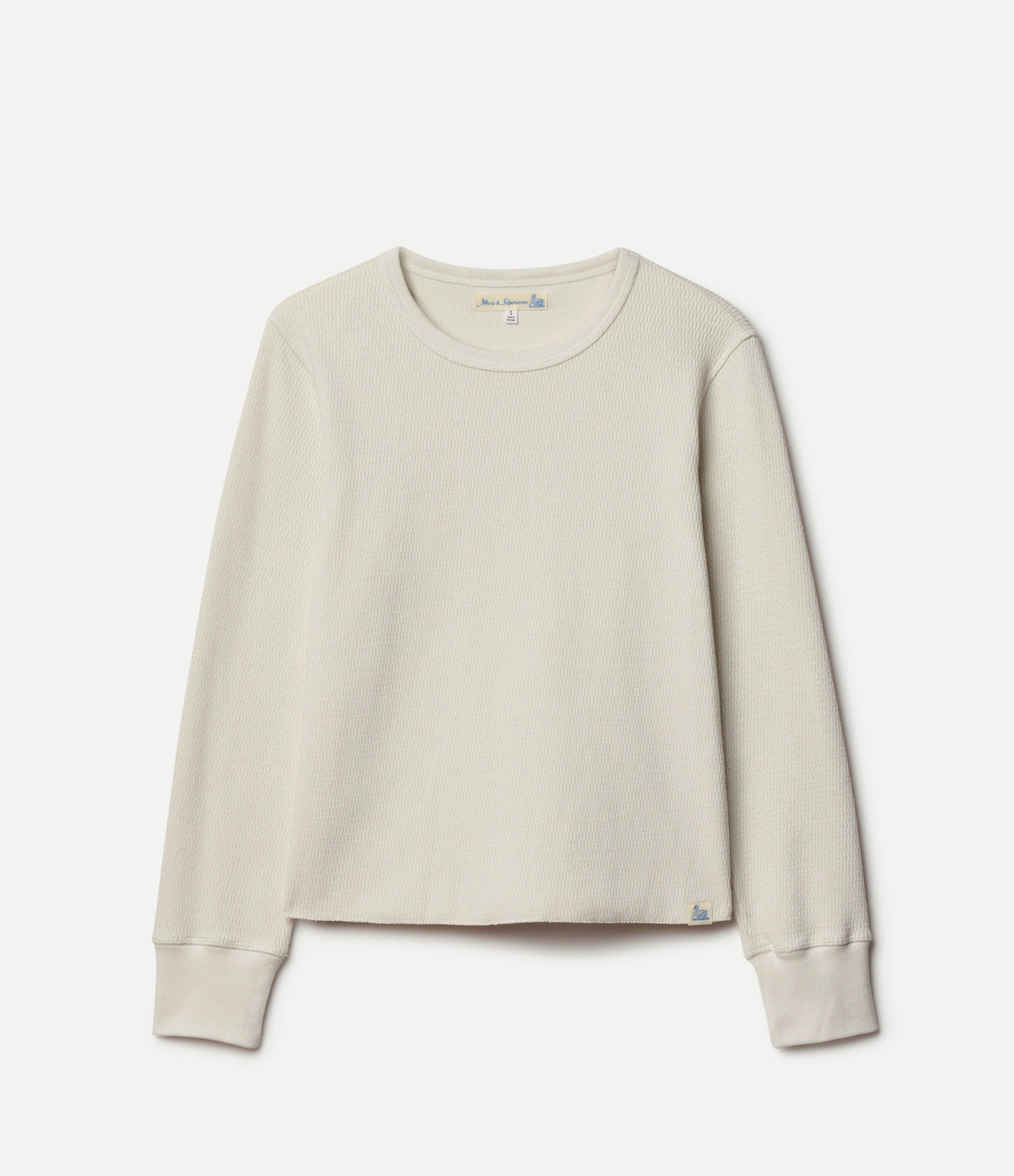 MERZ B. SCHWANEN WOMENS DIAMOND-PATTERNED COTTON THERMAL LONGSLEEVE - 2 COLORS