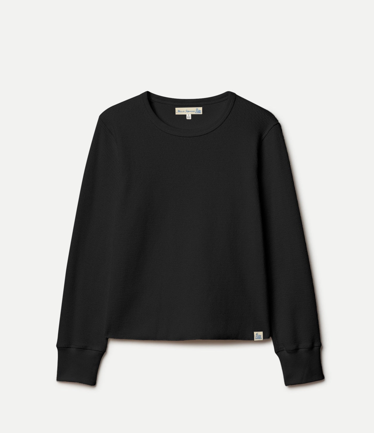 MERZ B. SCHWANEN WOMENS DIAMOND-PATTERNED COTTON THERMAL LONGSLEEVE - 2 COLORS