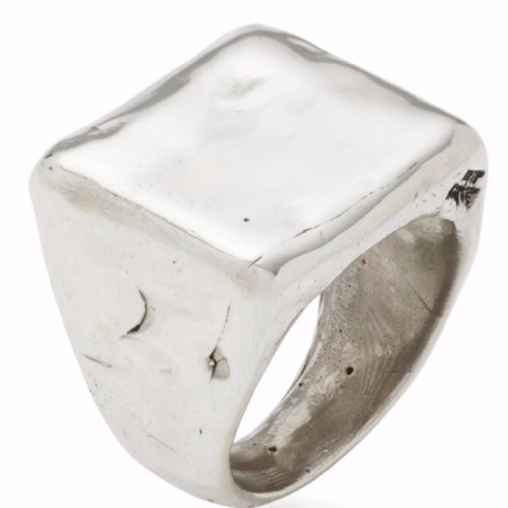 BRITT BOLTON SQUARE SIGNET RING - SILVER