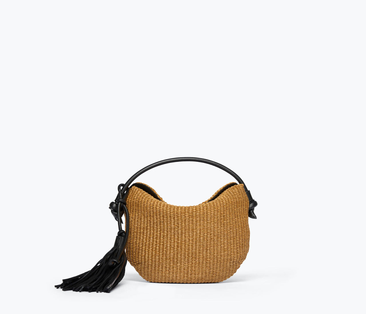 FRĒDA SALVADOR ELIS MINI CRESCENT BAG - BISCUIT RAFFIA