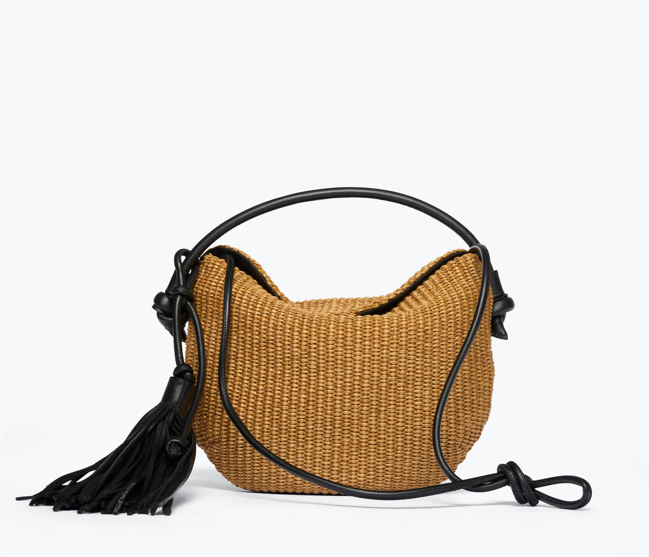 FRĒDA SALVADOR ELIS MINI CRESCENT BAG - BISCUIT RAFFIA