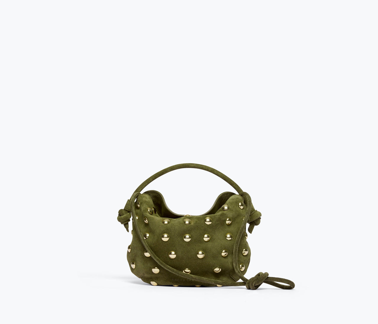 FRĒDA SALVADOR ELIS MINI CRESCENT BAG - OLIVE SUEDE