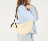 FRĒDA SALVADOR ELODIE CRESCENT BAG - NATURAL OPEN RAFFIA