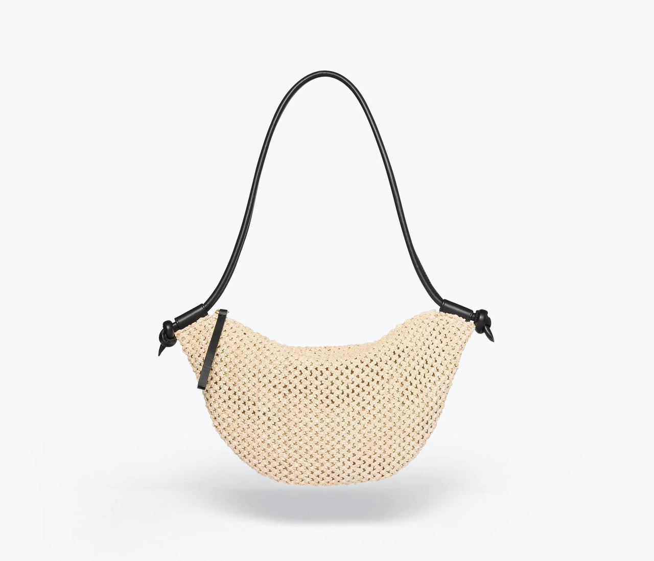 FRĒDA SALVADOR ELODIE CRESCENT BAG - NATURAL OPEN RAFFIA