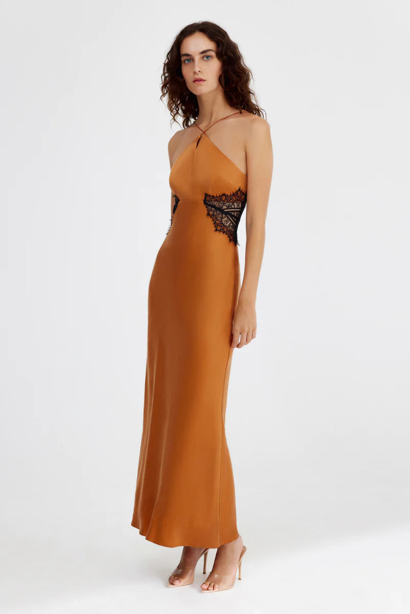 SIGNIFICANT OTHER HELAINA MIDI DRESS - CARAMELp