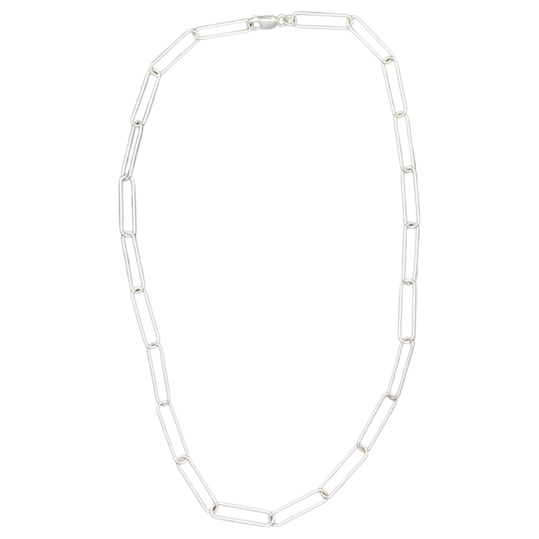 BRITT BOLTON PAPERCLIP CHAIN 20" - SILVER