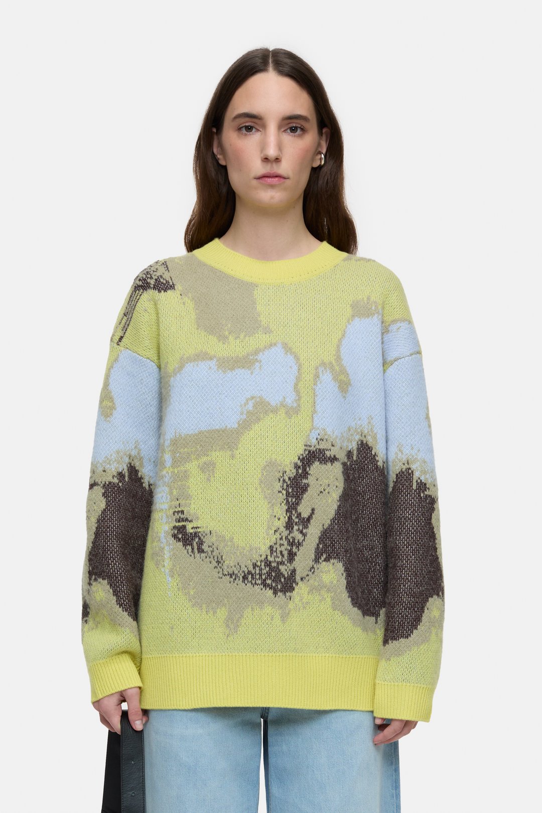 CLOSED WOMENS PULLOVER WITH PATTERN - PRIMARY YELLOW